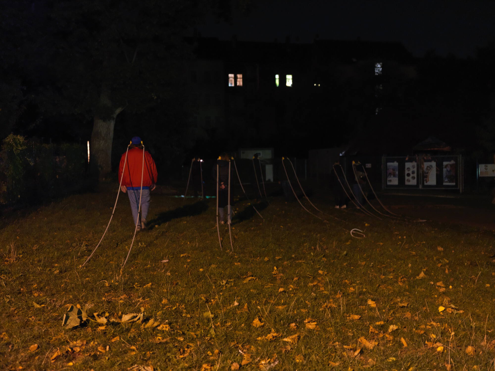 a group of human-insects in the darkness