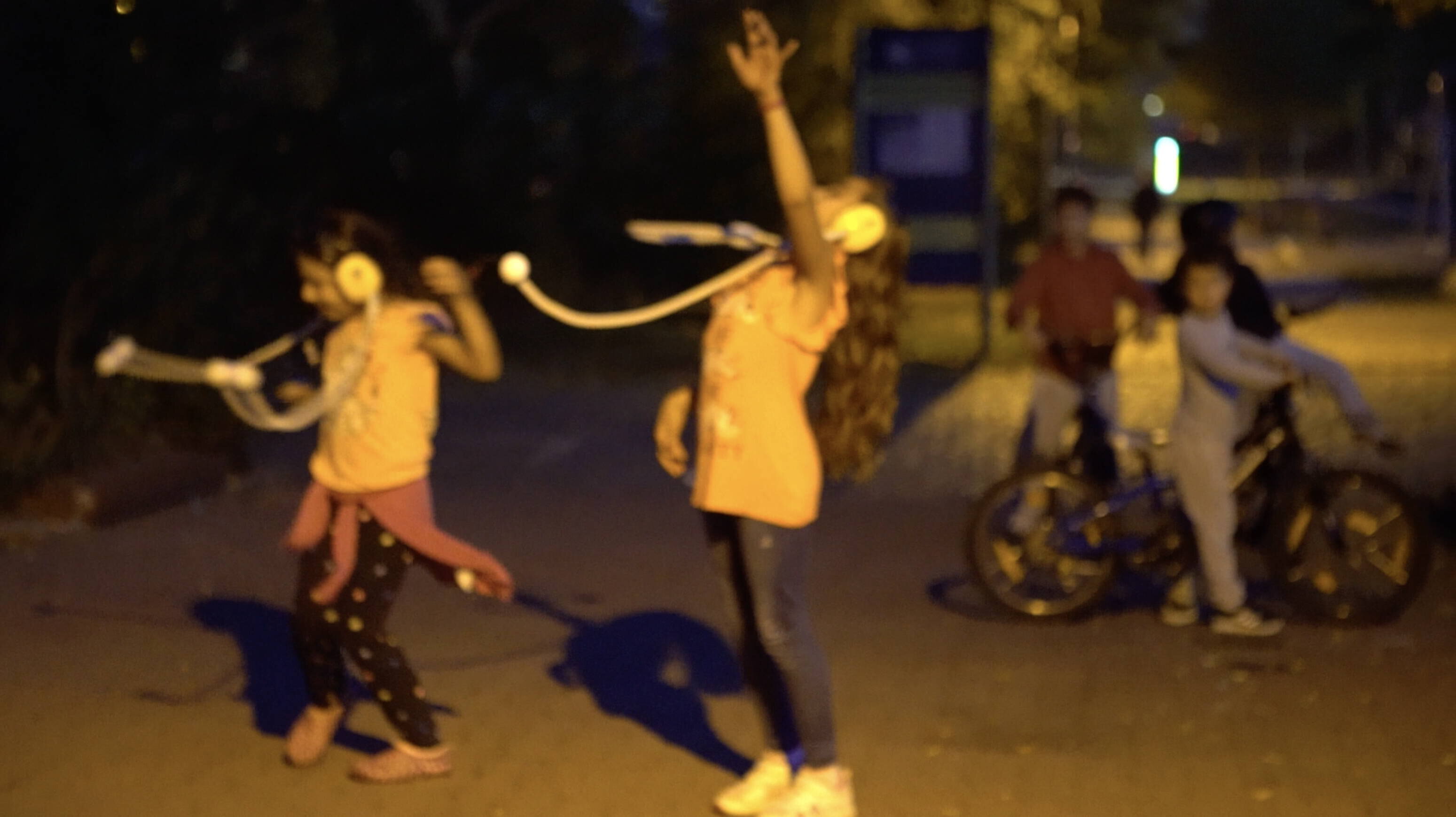 children dancing to create sound