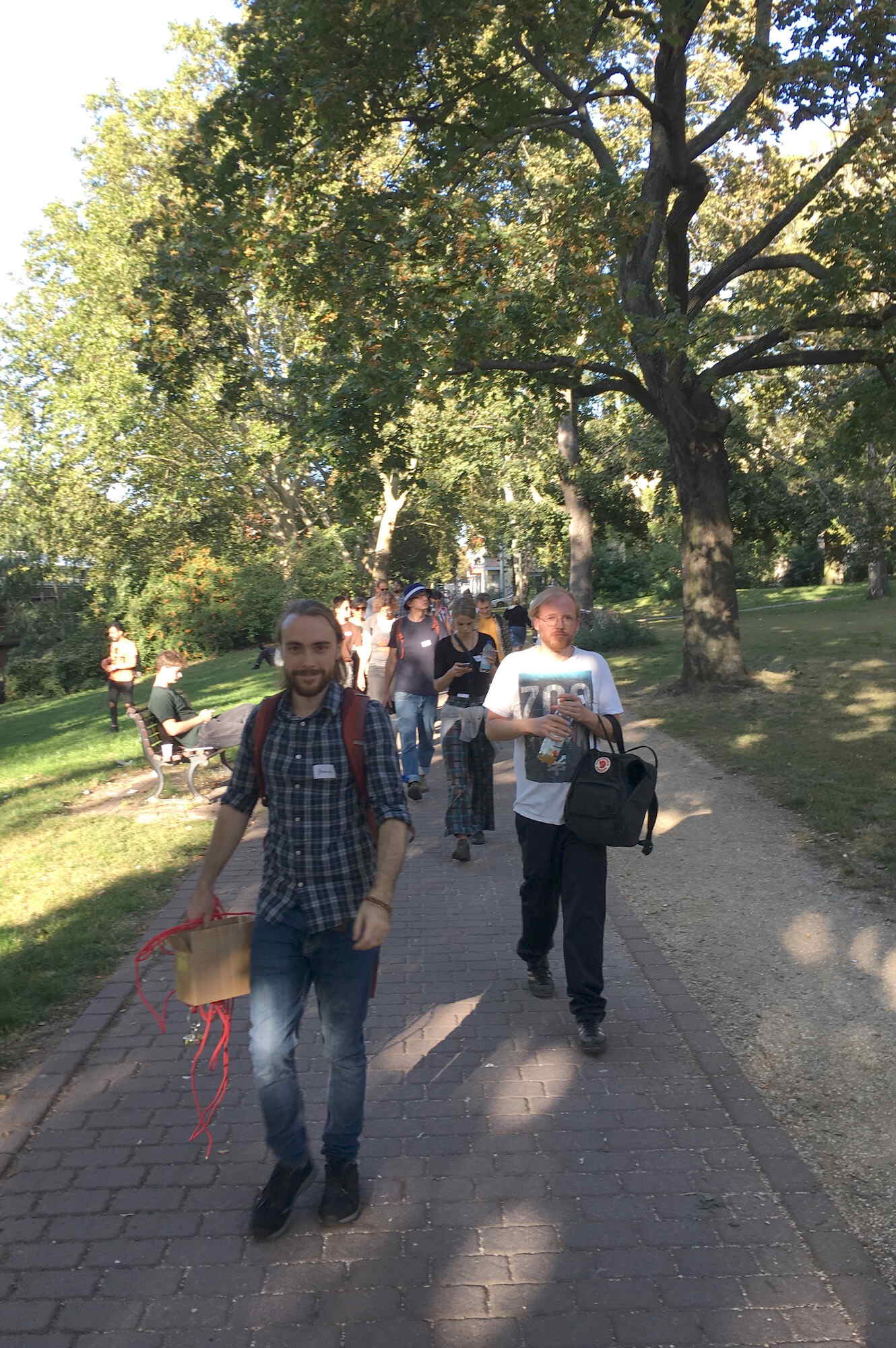 group walks along Panke